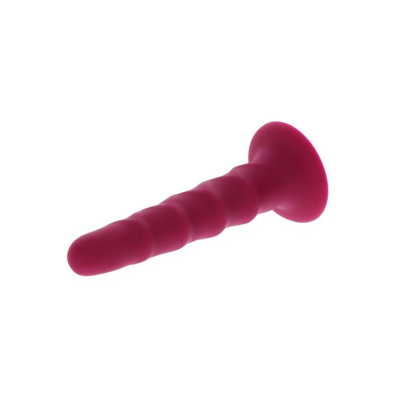 Ribbed Dong 12 cm red