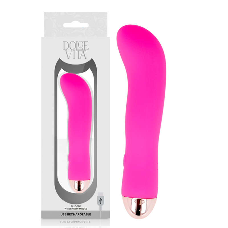 DOLCE VITA - RECHARGEABLE VIBRATOR, TWO PINK LIGHTS, 7 SPEEDS