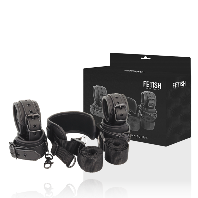 FETISH SUBMISSIVE - MASTER POSITION WITH 4 LINED NOPREN HANDCUFFS