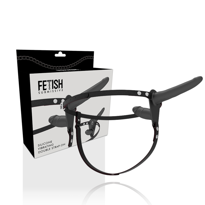 Black double penetration vibrator