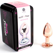 Rose gold metal anal plug small size 7 cm