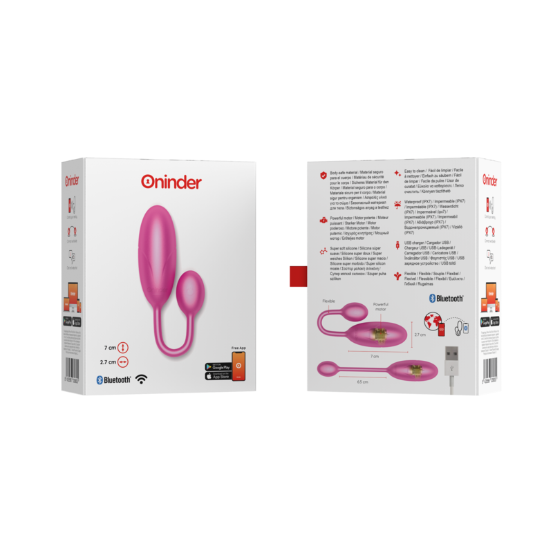 ONINDER - VIBRATING EGG DENVER BLACK 7 X 2.7 CM FREE APPLICATION