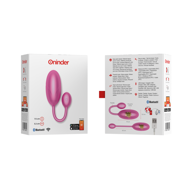 ONINDER - TOKYO BLACK VIBRATING EGG 7.5 X 3.2 CM FREE APPLICATION