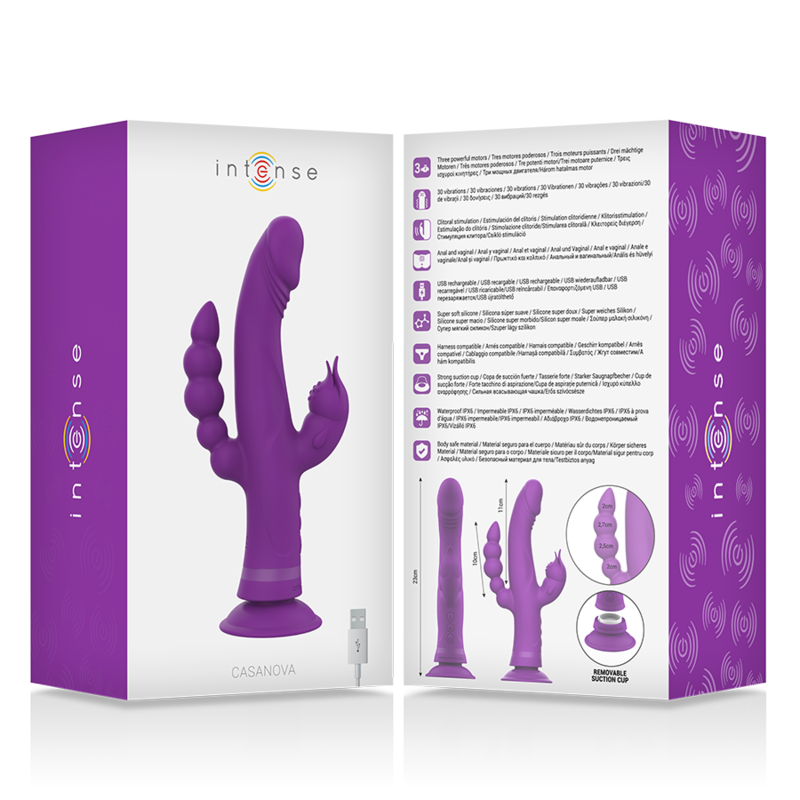 Casanova Rabbit Triple Motor Purple Silicone Vibrator