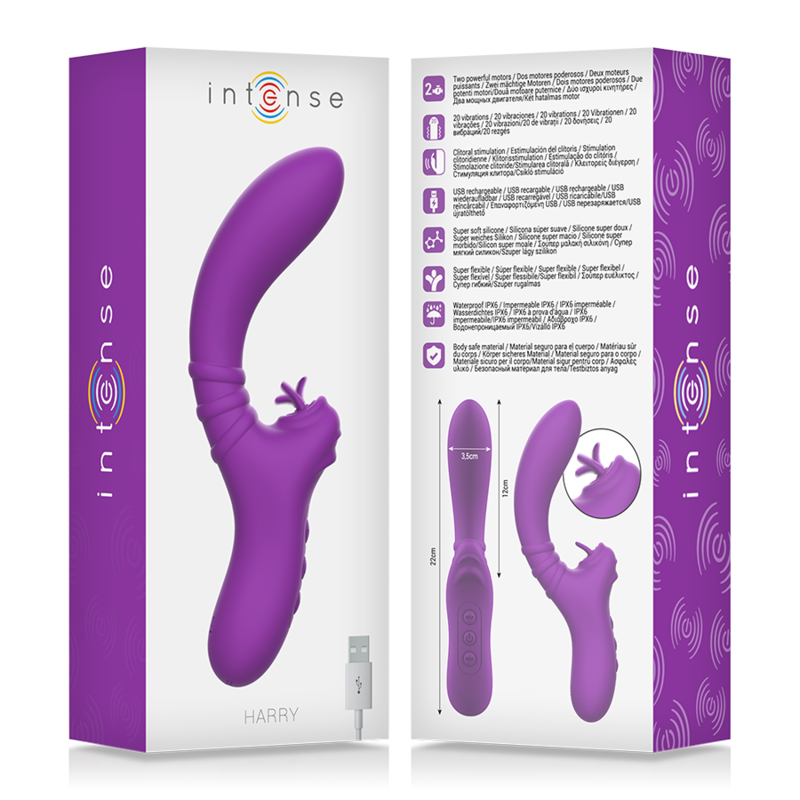 Harry flexible vibrator with purple tongue