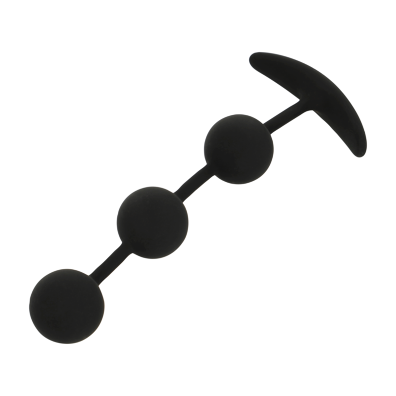 BLACK&amp;SILVER - HARRY ANAL ROSARY 3 SILICONE SPHERES 14 CM