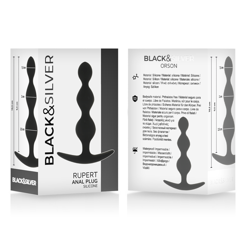 BLACK&amp;SILVER - RUPERT 10 CM ANAL BALL CHAIN