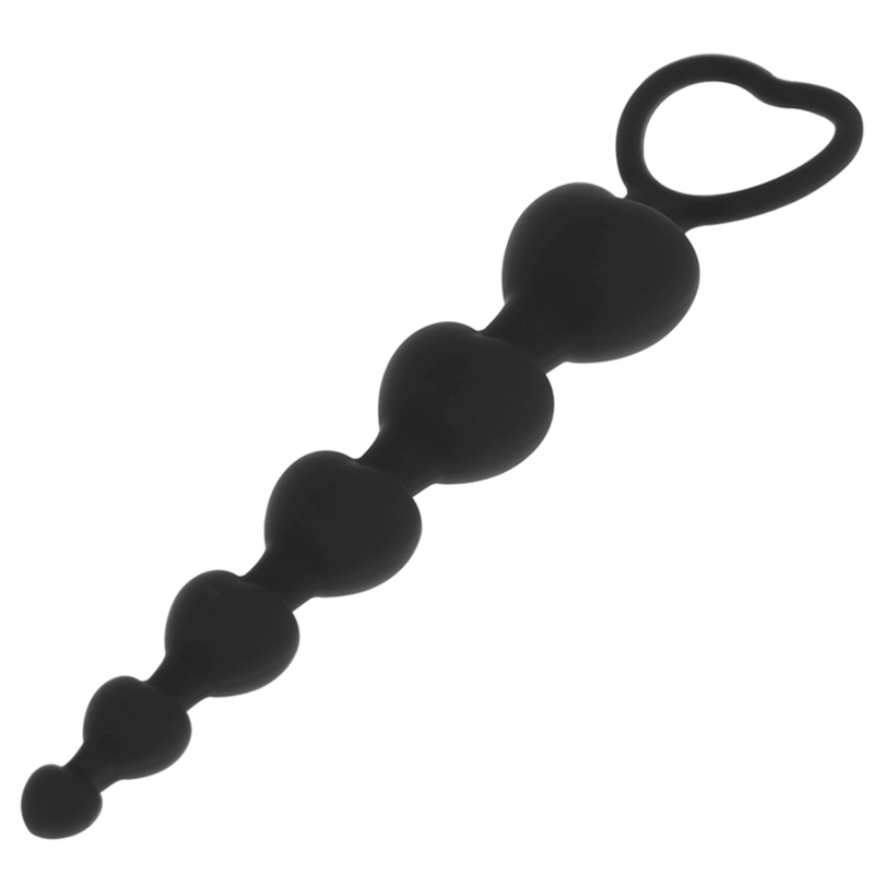 BLACK&amp;SILVER - MILA ANAL HEART CHAIN ​​18 CM