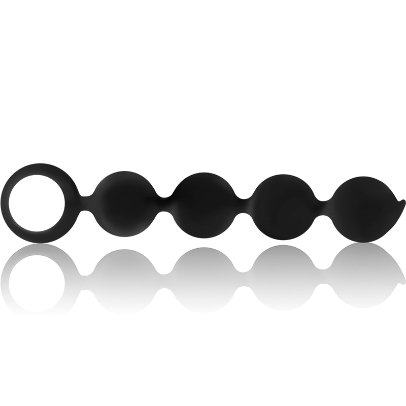 BLACK&amp;SILVER - LENNON ANAL ROSETTE 4 SILICONE SPHERES 15 CM