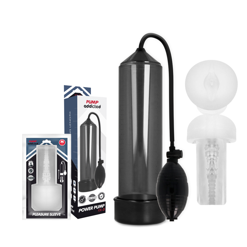 Pompe à Pénis Manuelle RX3 Manchon Amovible Texturé - Pump Worx