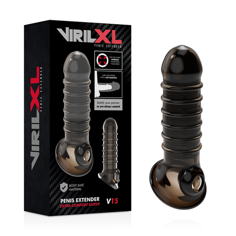 V15 Black Penis Extension and Sheath