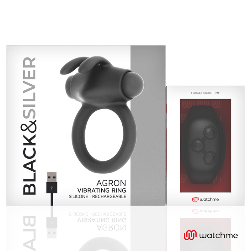 BLACK&amp;SILVER - AGRON COCKRING WATCHME REMOTE CONTROL
