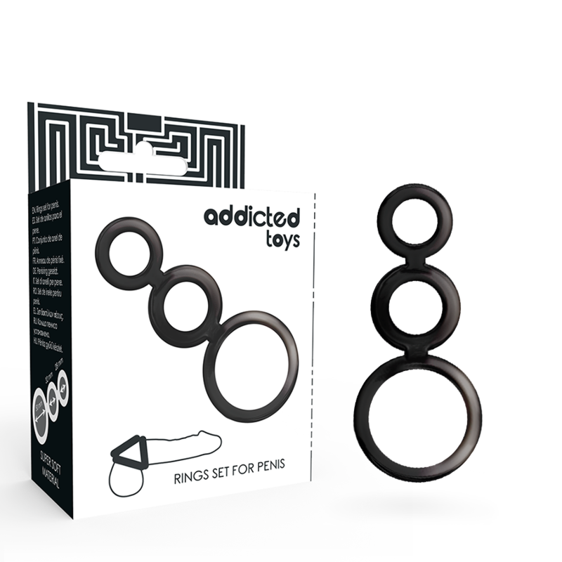 ADDICTED TOYS - PENIS RING SET - SMOKE