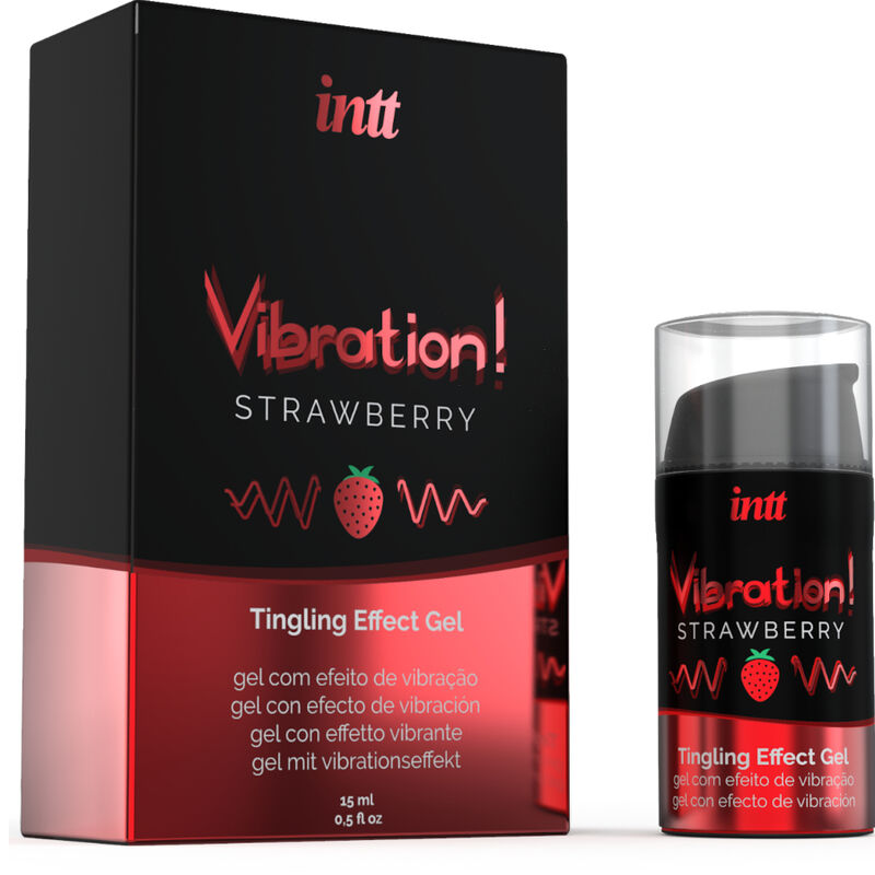 Powerful intimate stimulant liquid vibrating gel strawberry 15 ml