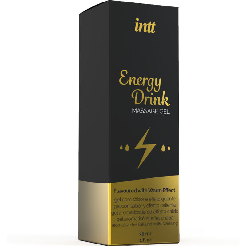 Massage gel with flavored energy, drinkable and warming effect