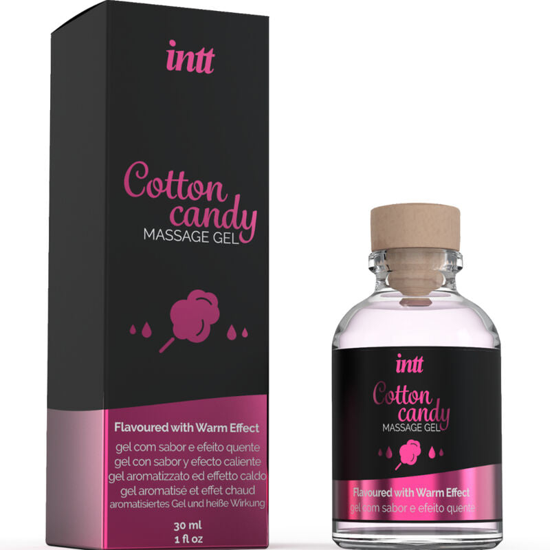 Massage gel with cotton babe and daddy flavor and warming effect
