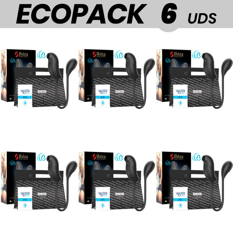 ECOPACK 6 UNITÉS - STIMULATEUR IBIZA AVEC ASPIRATION ET VIBRATION MAGIQUES DU CLITORIS