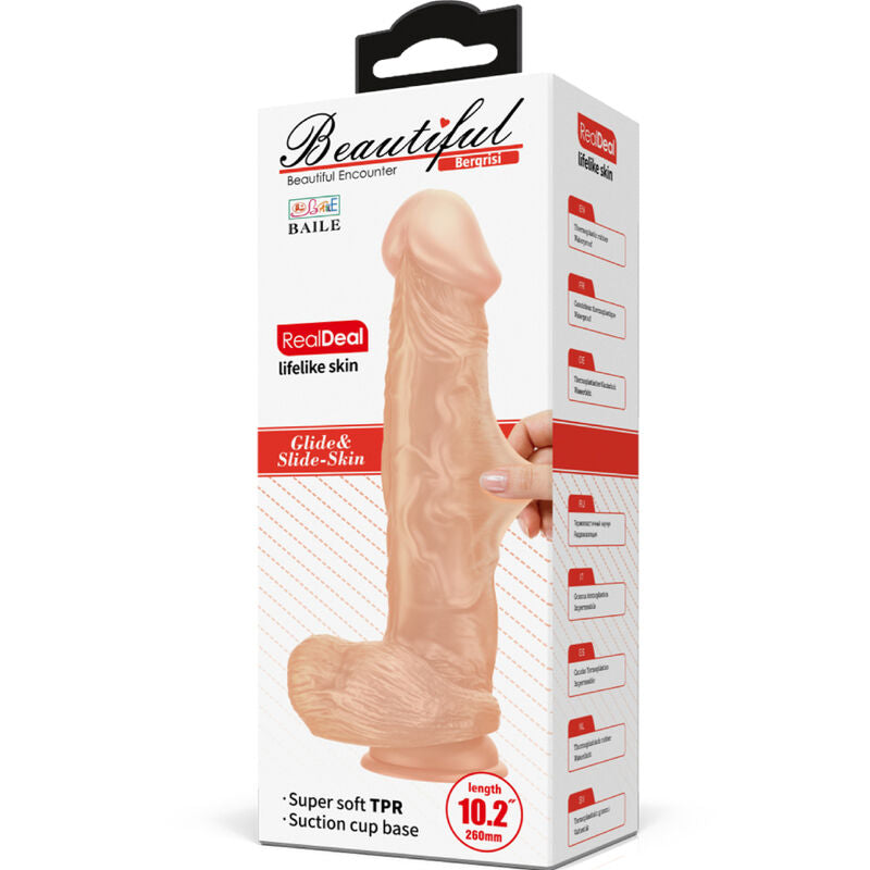 Beautiful meeting bergrisi flexible realistic dildo 26 cm natural