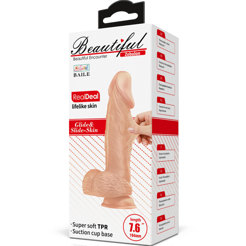 BAILE - BEAUTIFUL ENCOUNTER ZEBULON REALISTIC FLEXIBLE DILDO 19.4 CM NATURAL