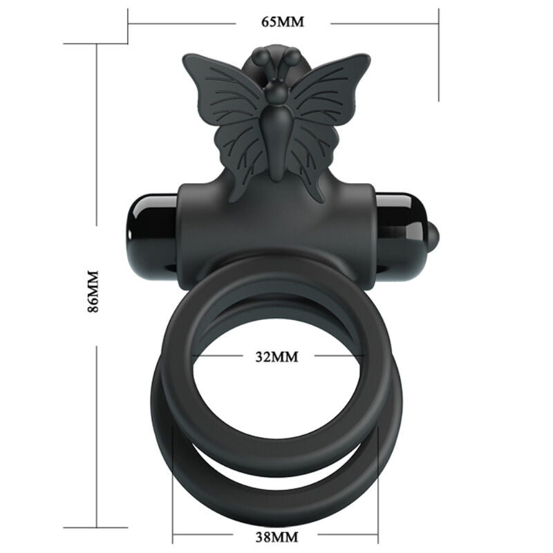 Double vibrating ring with black stimulator