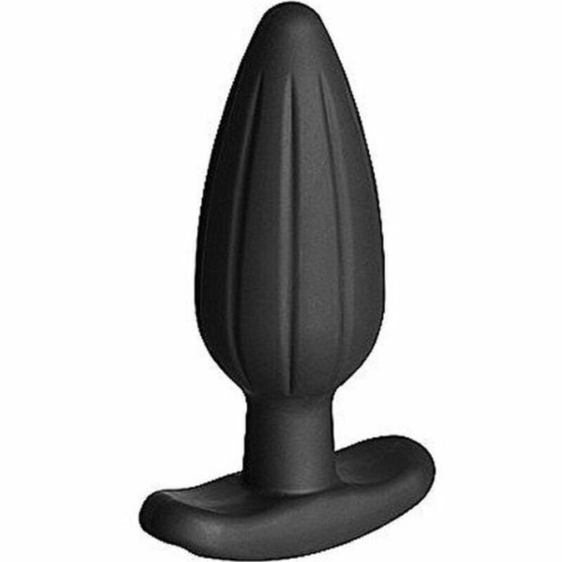 Black silicone rocker anal plug large