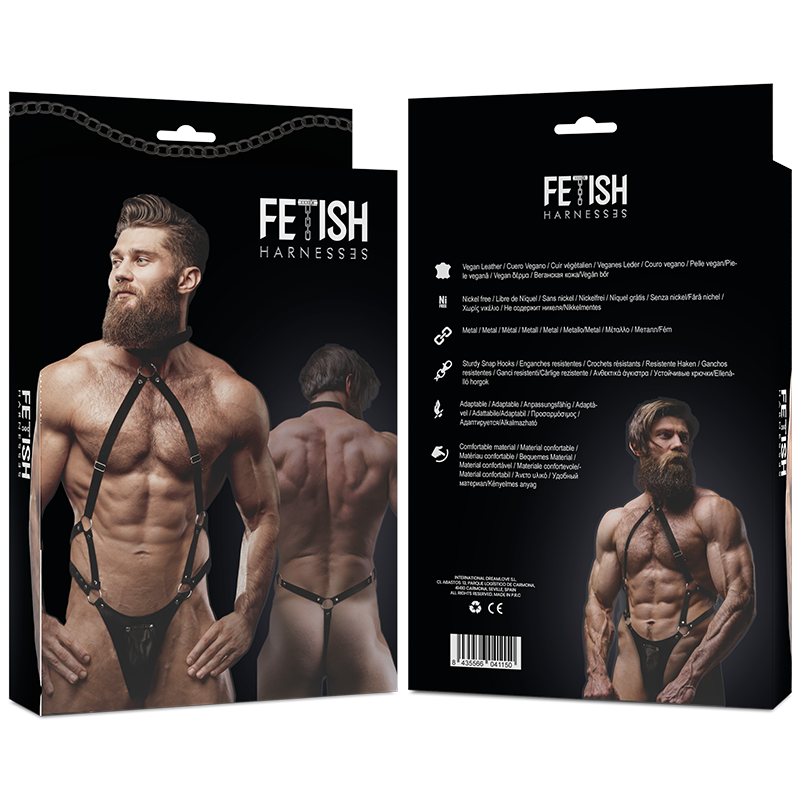 Men's eco-leather jock strap harness