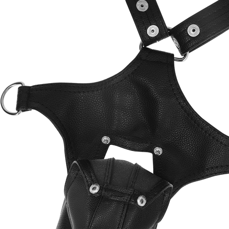 Men's V-shaped eco-leather harness