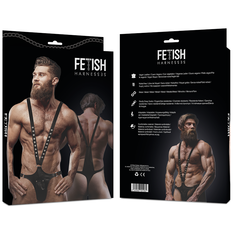 FETISH SUBMISSIVE ATTITUDE - ECO-FRIENDLY V-SHAPED LEATHER HARNESS FOR MEN
