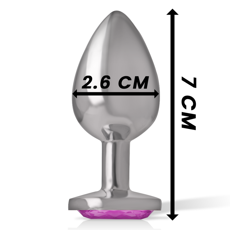 INTENSE - ALUMINUM METAL ANAL PLUG WITH PINK HEART, SIZE S