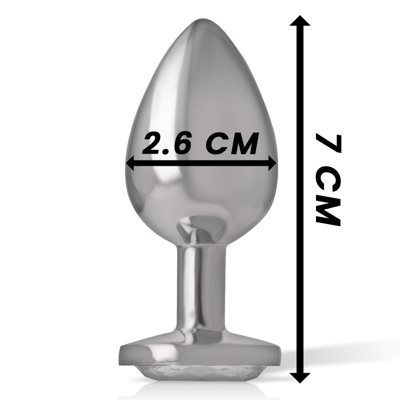 White heart aluminum metal anal plug size S