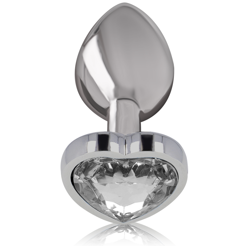 White heart aluminum metal anal plug size M