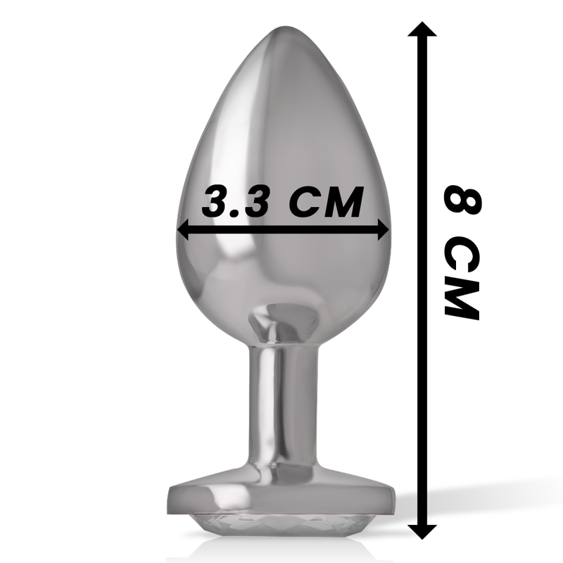 White heart aluminum metal anal plug size M