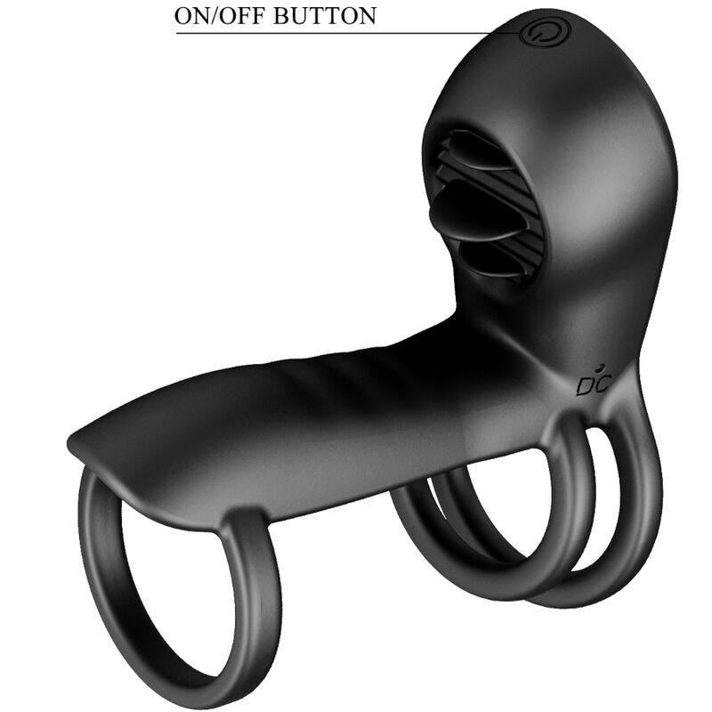 Jammy 12 Vibration Penis Sleeve with Rechargeable Silicone Tongue