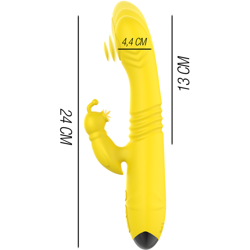 Toky Up &amp; Down Multi-Function Vibrator with Clitoral Stimulator Yellow