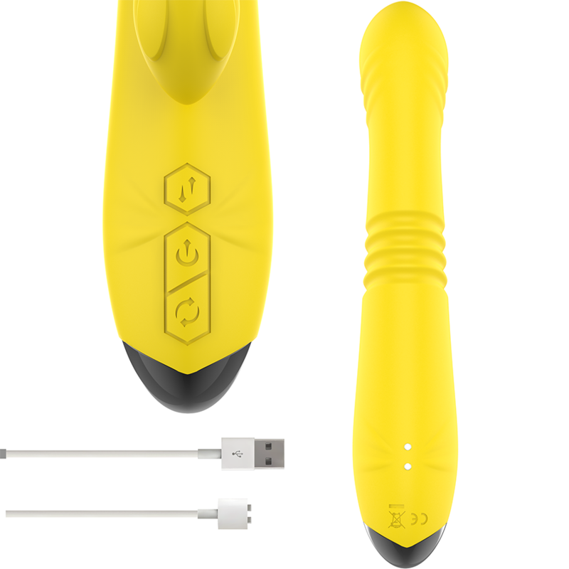 Toky Up &amp; Down Multi-Function Vibrator with Clitoral Stimulator Yellow