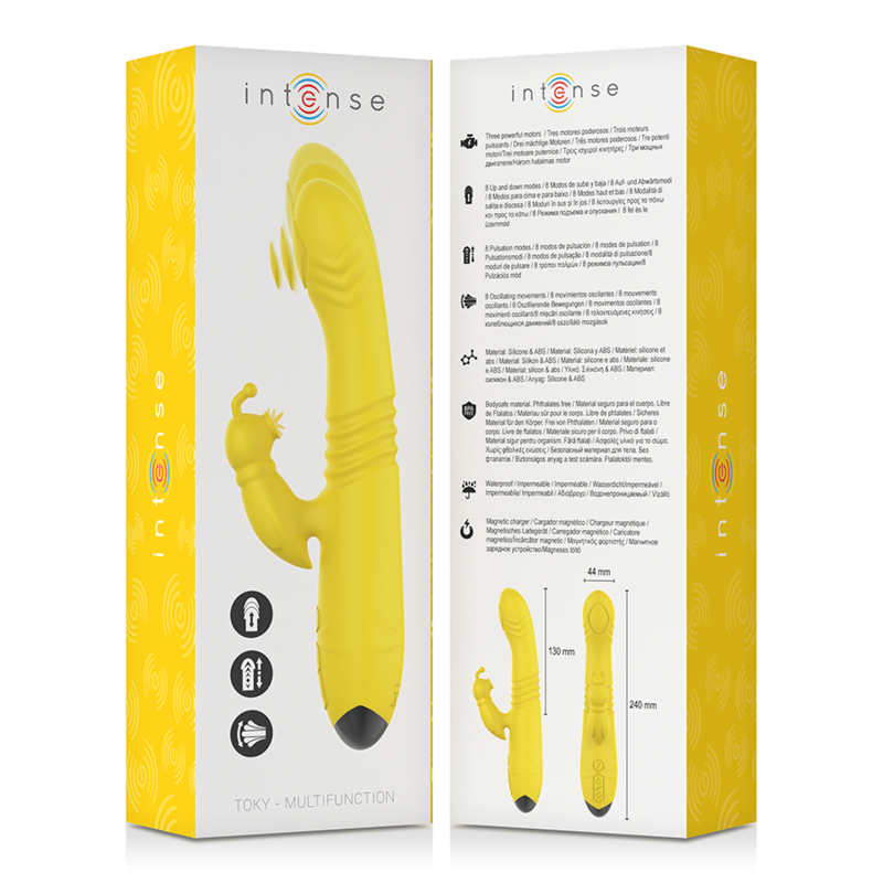 Toky Up &amp; Down Multi-Function Vibrator with Clitoral Stimulator Yellow
