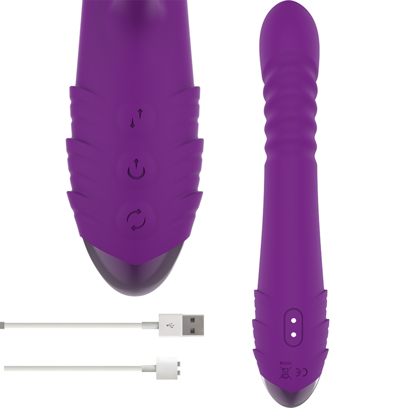 iggy up &amp; down multifunction rechargeable vibrator with purple clitoral stimulator