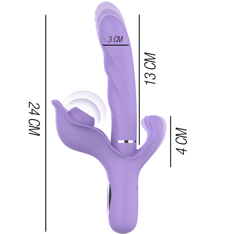 INTENSE - BILLIE MULTIFUNCTIONAL RECHARGEABLE SUCTION VIBRATOR WITH PUSH BUTTON, PURPLE