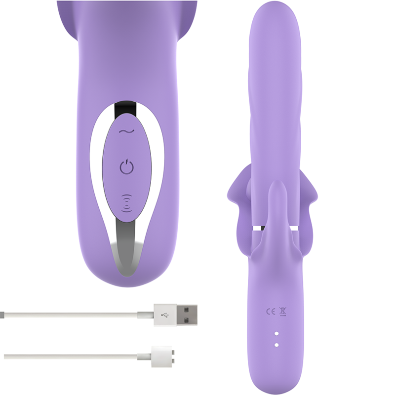 Billie Rechargeable Multi-Function Suction and Pulsation Vibrator Purple
