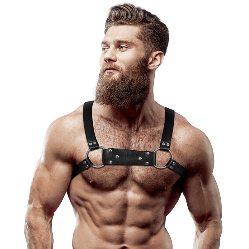 Men's eco-leather bulldog chest harness size m/l