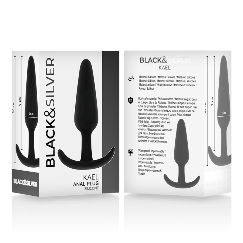 BLACK&amp;SILVER - KAEL SILICONE ANAL PLUG WITH MEDIUM GRIP