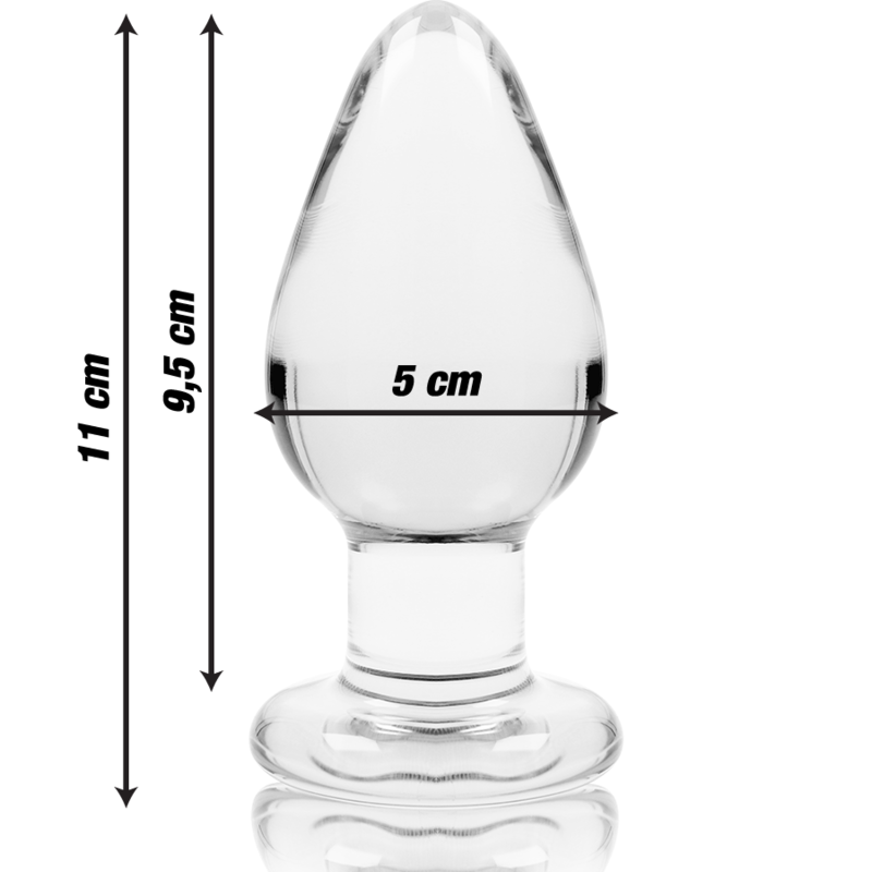 NEBULA SERIES BY IBIZA - ANAL PLUG MODEL 3 TRANSPARENT BOROSILICATE GLASS 11 CM -O- 5 CM