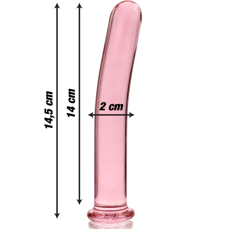 Gode en Verre Borosilicate Modèle 8 Rose 14,5 cm Texturé - Nebula Series By Ibiza