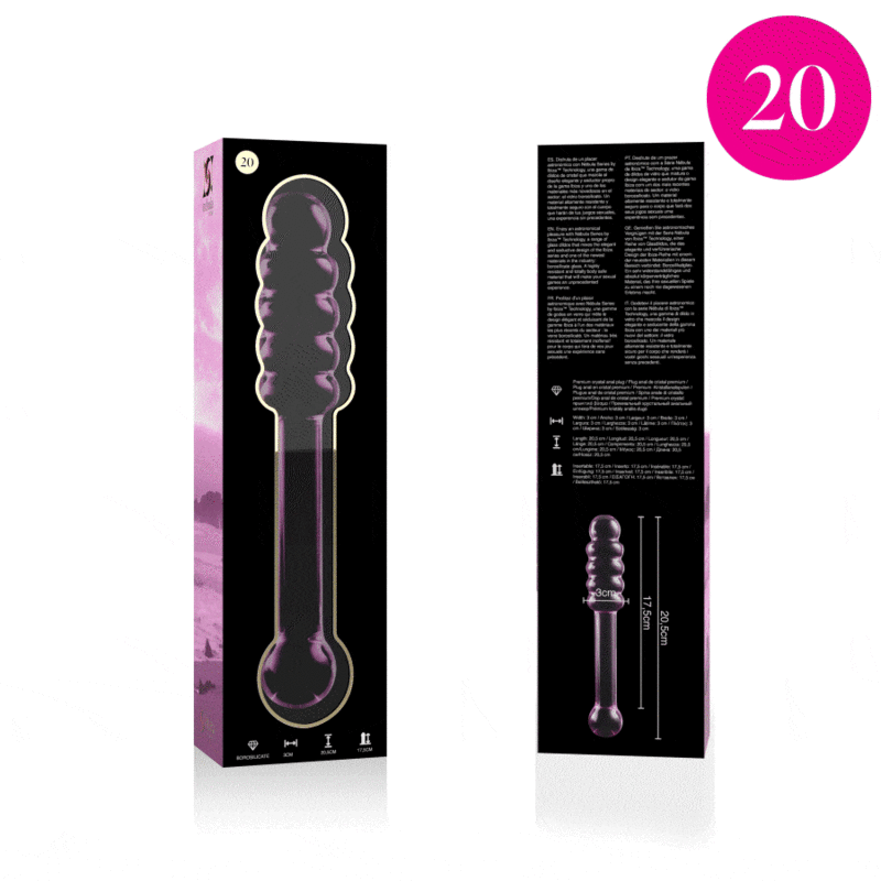 Gode en Verre Borosilicate Nebula Modèle 20 Rose 20,5 cm