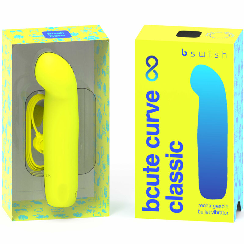 Bcute Curve Infinite Classic Rechargeable Silicone Vibrator Yellow