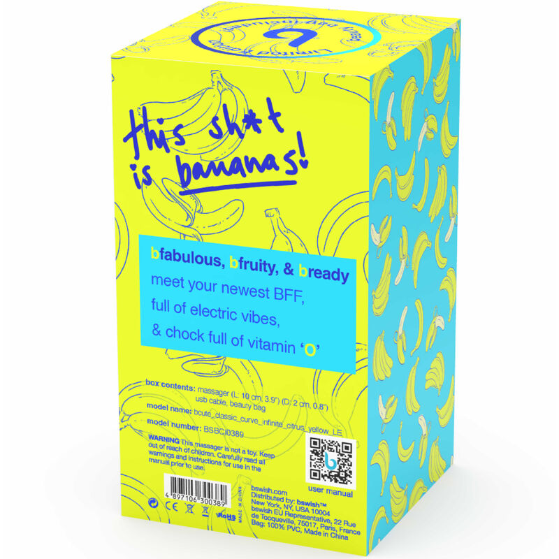 Bcute Curve Infinite Classic Limited Edition Yellow Rechargeable Silicone Vibrator