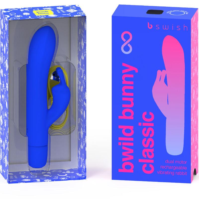 Classic rechargeable vibrator bwild bunny infinite silicone blue