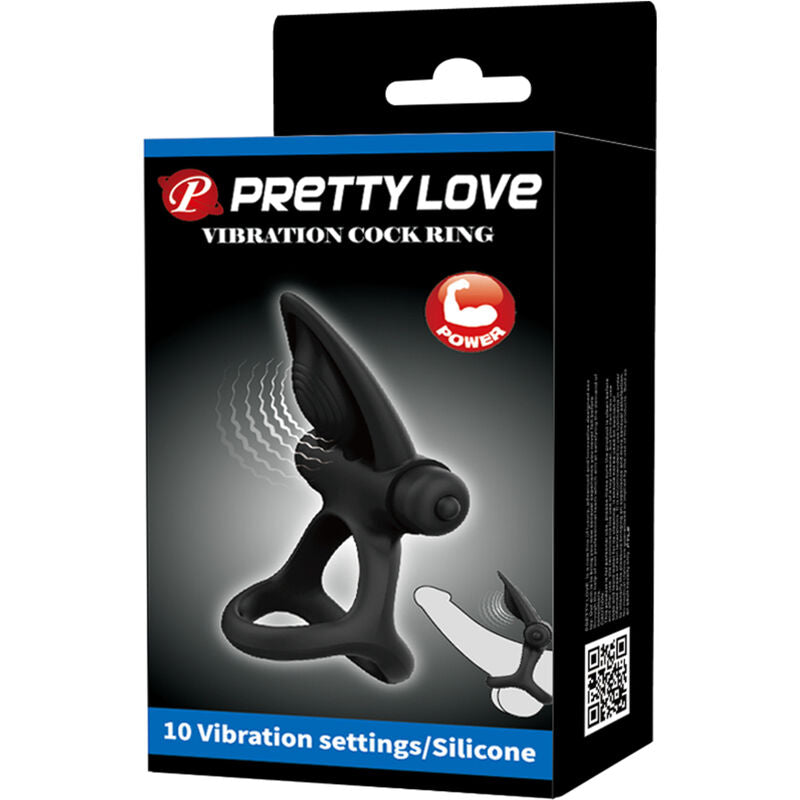 Vibrating ring 10 vibrations black silicone