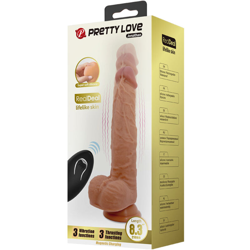 Jonathan silicone dildo 3 vibrations + 3 insertion sizes remote control 21 cm