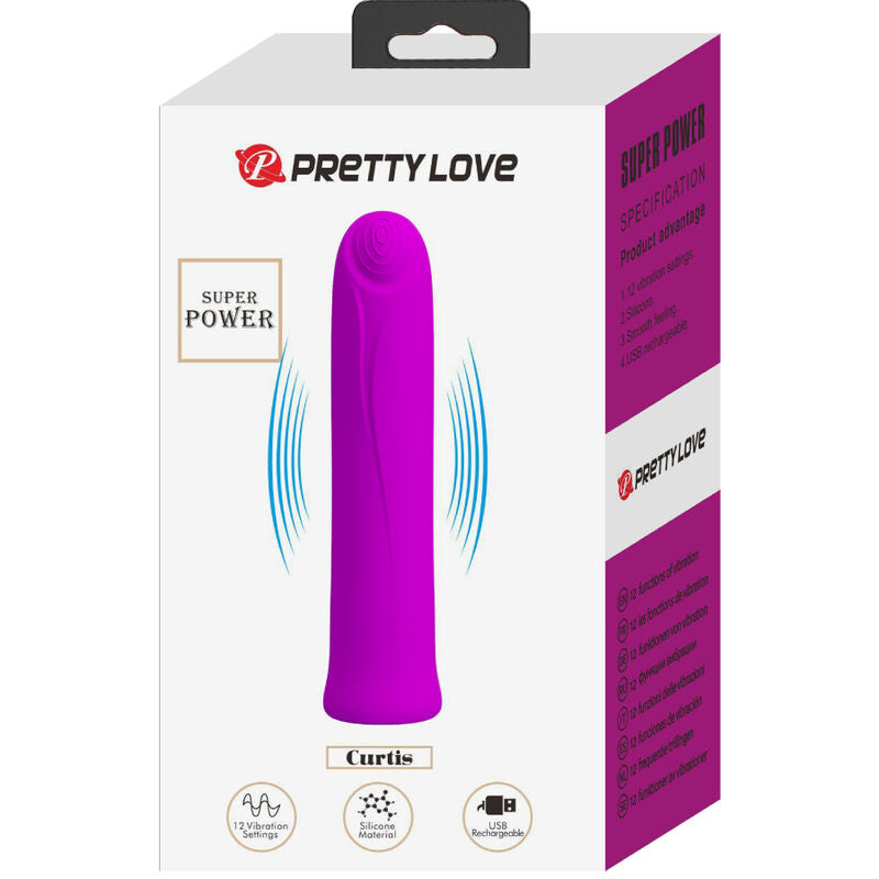 Curtis Mini Super Power 12 Vibration Silicone Vibrator Purple